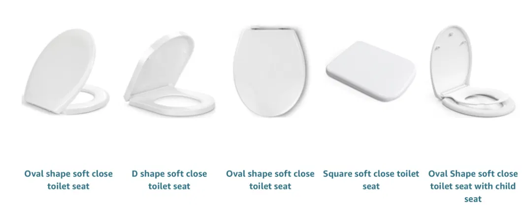 Toilet Seat D-Shape for Families with Children 3-Way Soft-Close Mechanism Toilet Seat Removable for Cleaning